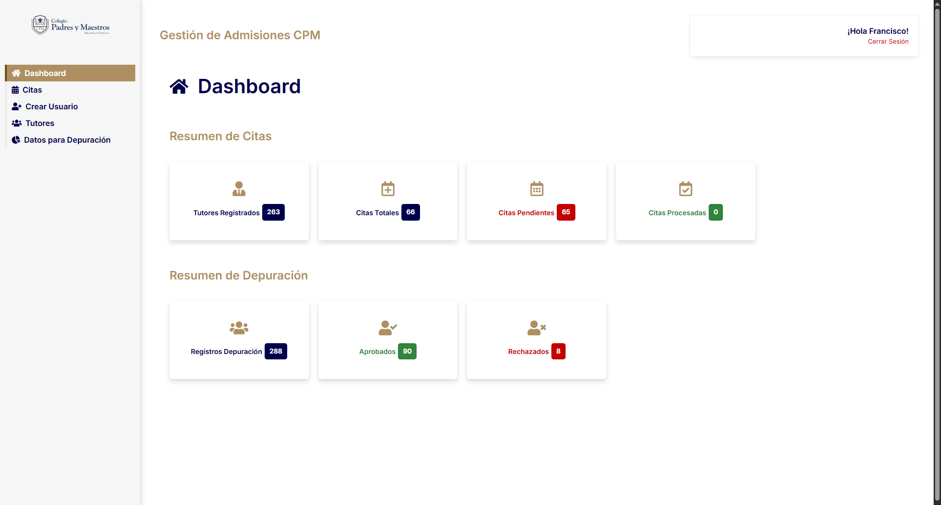 Sistema de Admisiones
